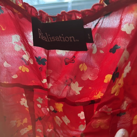 Réalisation Par The Julia red Rouge Fleur XS mini dress, like new - Picture 4 of 4